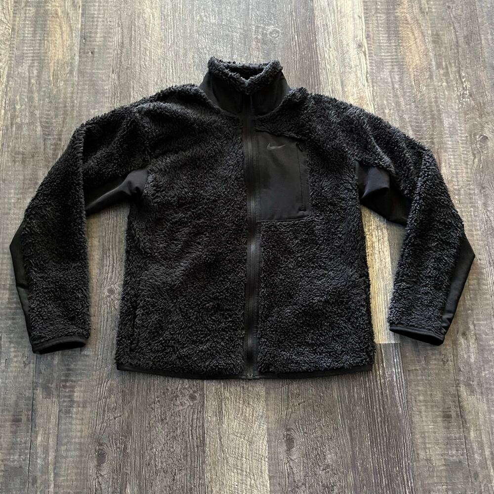 Nike Sportswear Winterized Sherpa Fleece Jacket XS Black Full Zip AR7406-010